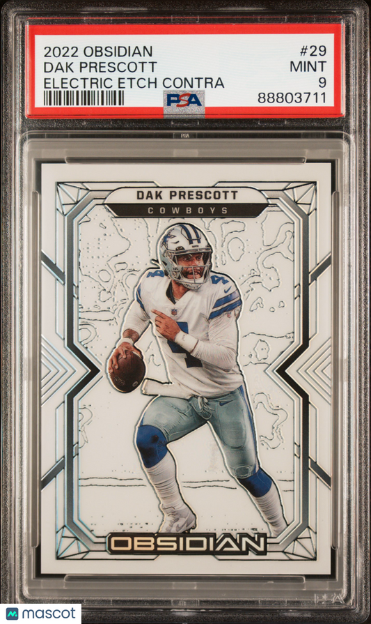 Dak Prescott 2022 Panini Obsidian #29 Electric Etch Contra PSA 9