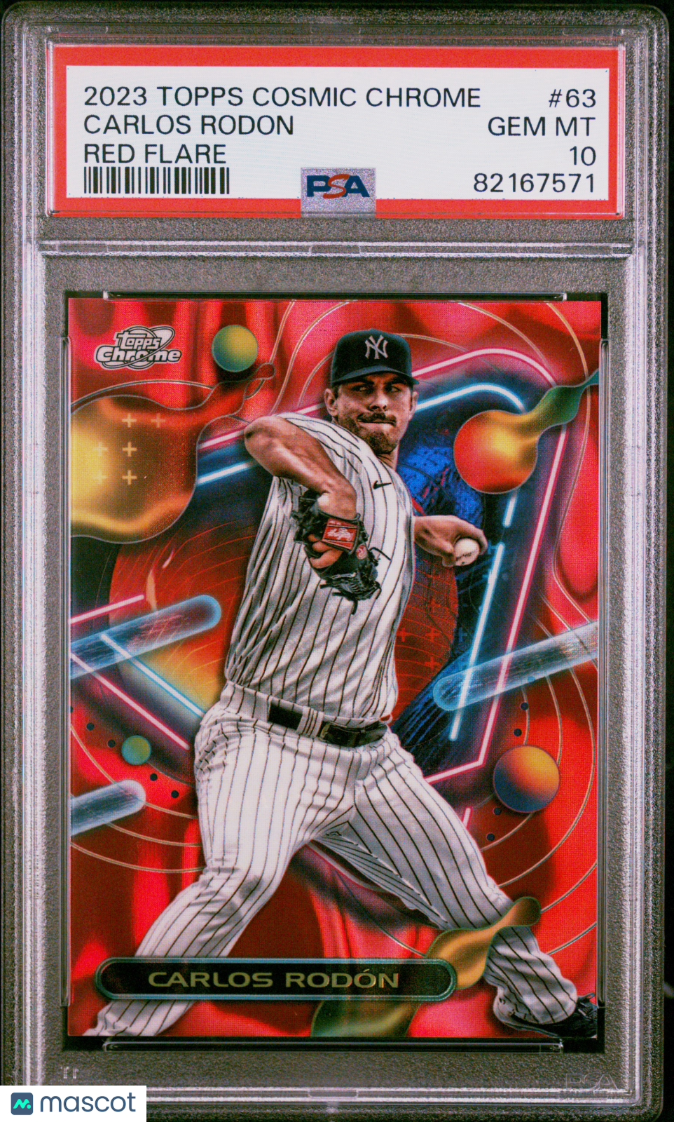 Carlos Rodon 2023 Topps Cosmic Chrome #63 Red Flare PSA 10