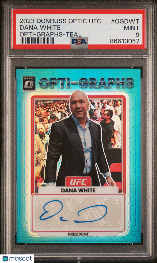 Dana White 2023 Panini Donruss Optic UFC Opti-Graphs Teal #OGDWT PSA 9
