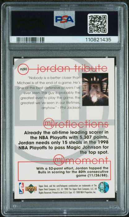 Michael Jordan 1998 Upper Deck Jordan Tribute MJ Reflections #MJ90 PSA 9