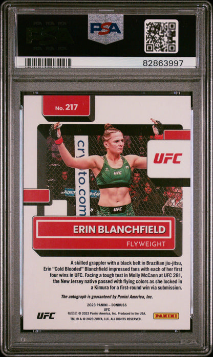 Erin Blanchfield 2023 Panini Donruss UFC Signature Holo Red Laser #217 PSA 10