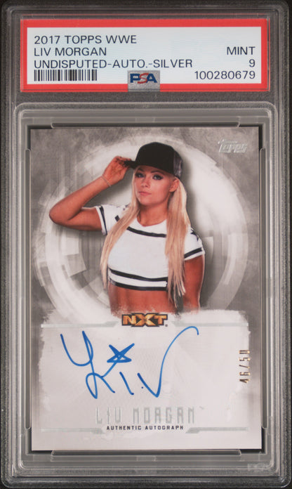 Liv Morgan 2017 Topps WWE Undisputed Autographs Silver 46/50 PSA 9 Auto