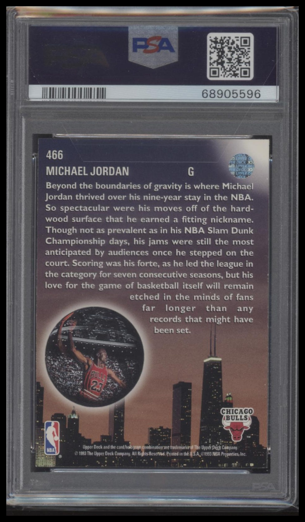 Michael Jordan 1993 Upper Deck #466 PSA 8