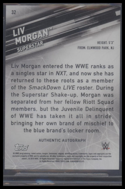 Liv Morgan 2019 Topps WWE SmackDown Live Autographs Gold #ALI BGS 9