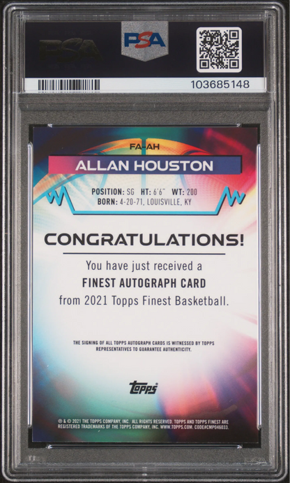 Allan Houston 2021 Topps Finest Finest Autographs #AH Gold Refractor PSA 10