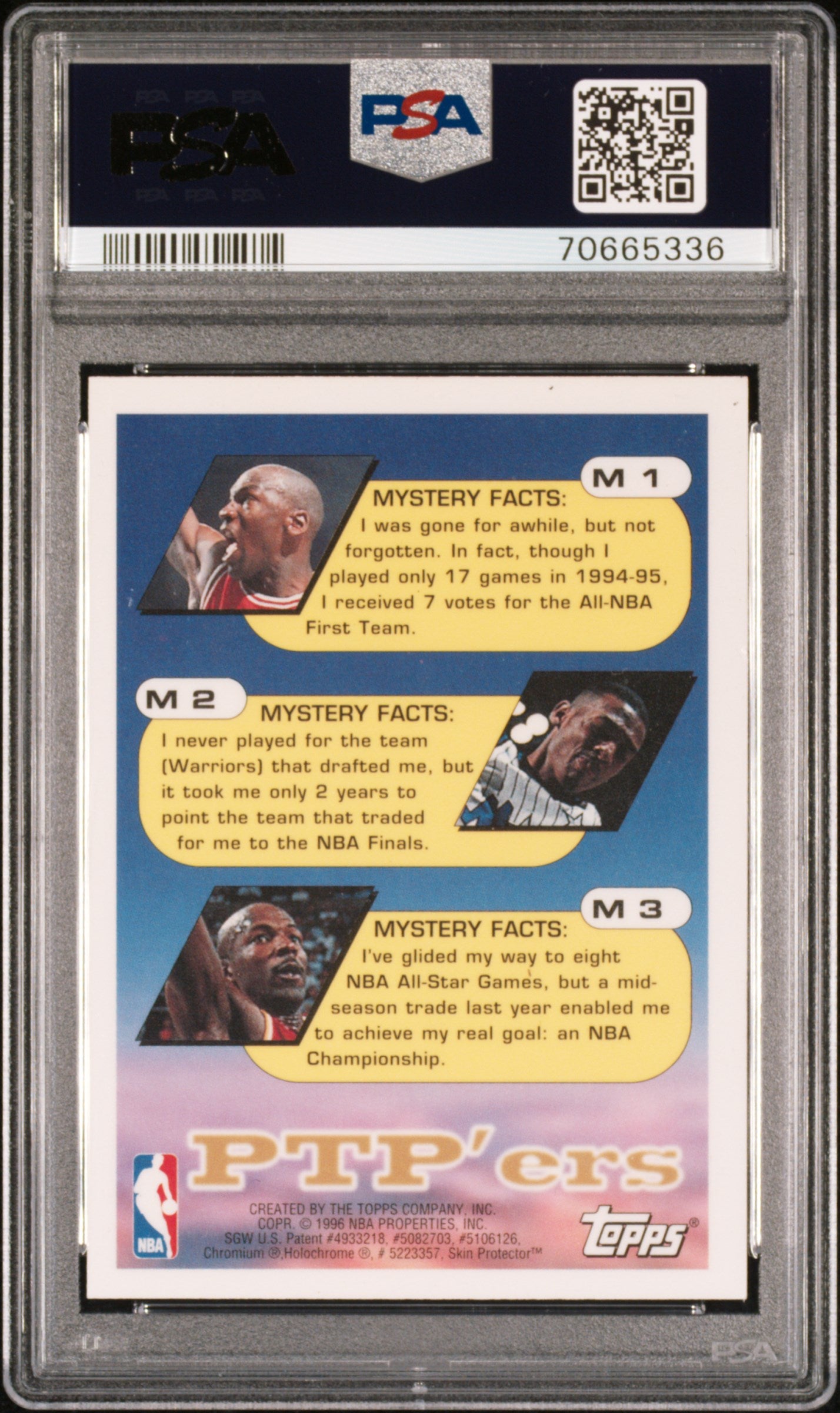 Michael Jordan 1995 Topps Mystery Finest #M1 PSA 7