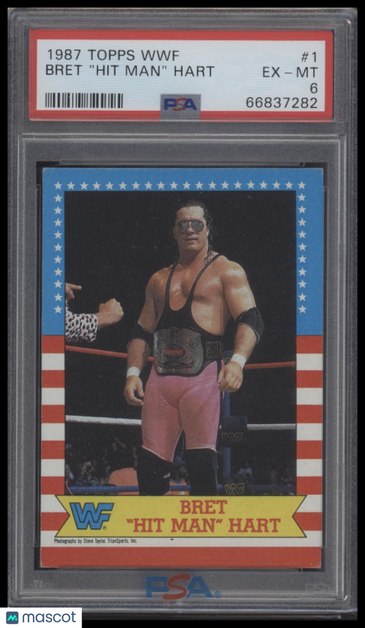 Bret "hit Man" Hart 1987 Topps WWF #1 PSA 6