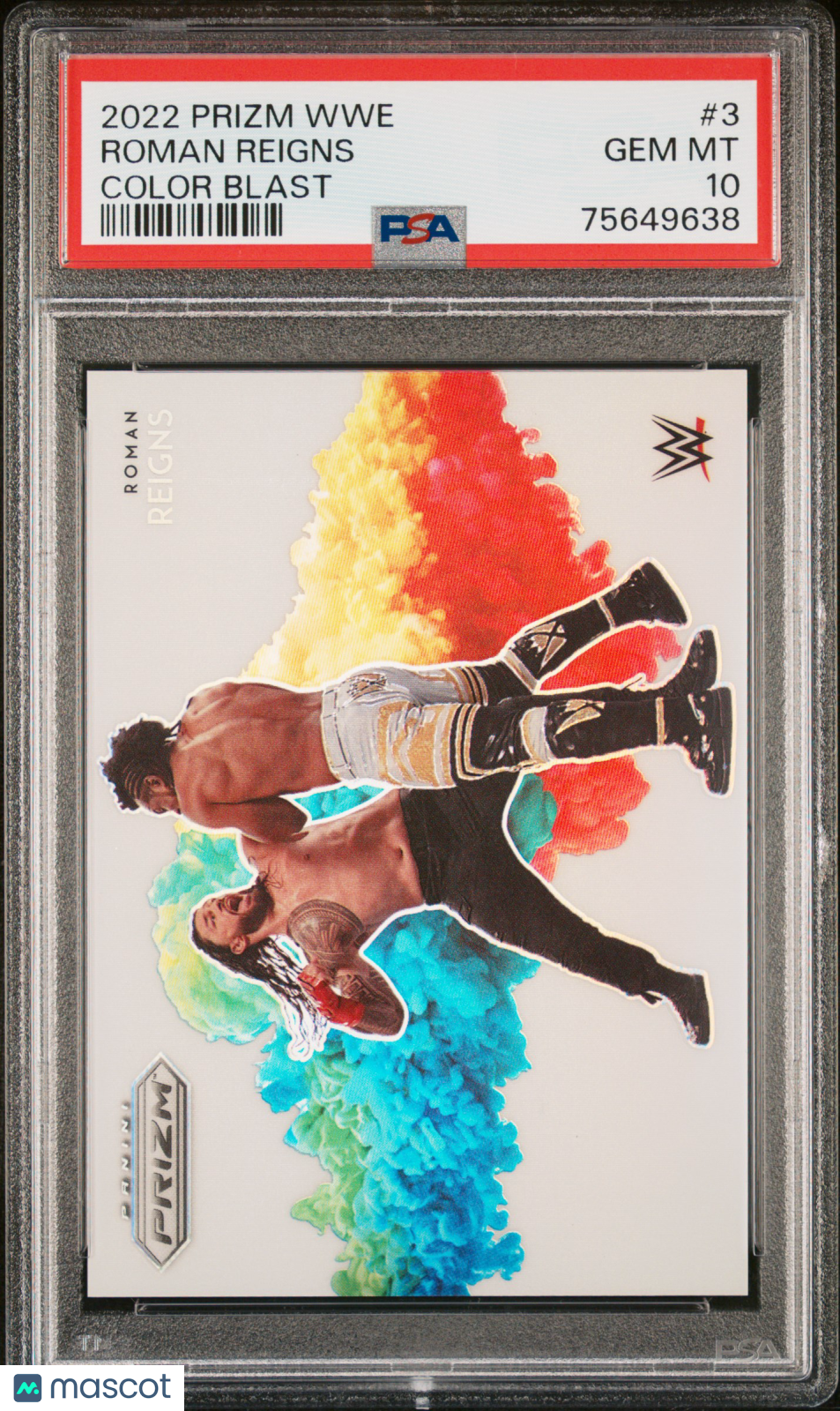 Roman Reigns 2022 Panini Prizm WWE Color Blast #3 Color Blast PSA 10