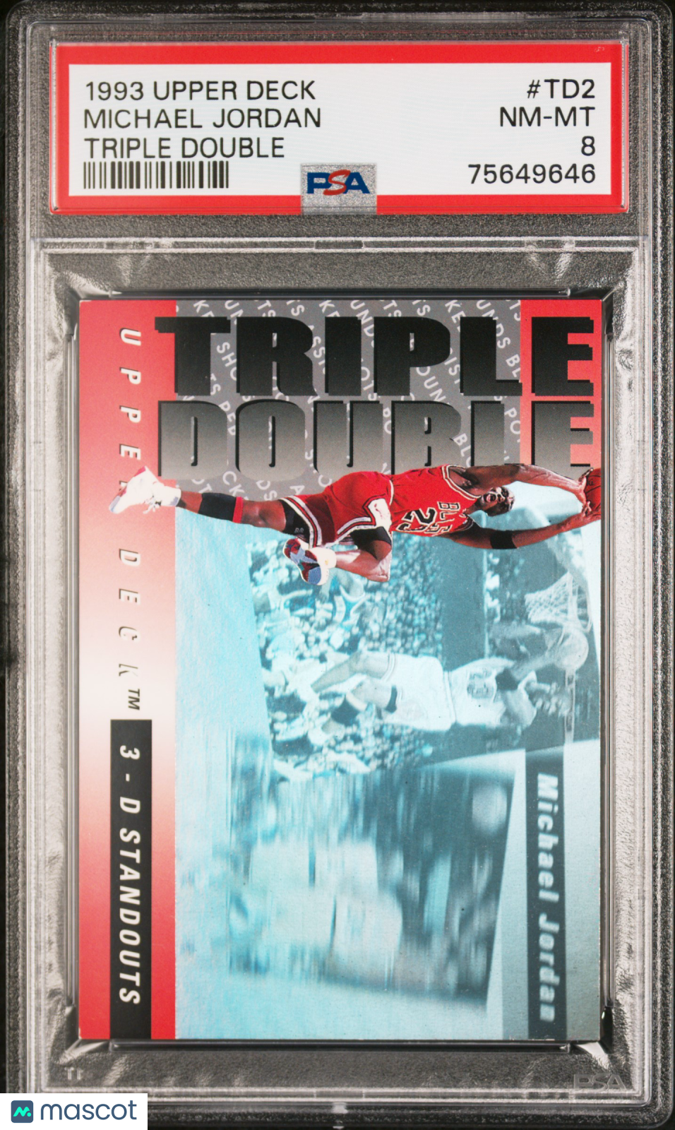 Michael Jordan 1993 Upper Deck Triple Double #TD2 PSA 8