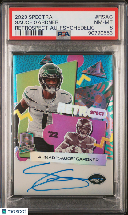 Sauce Gardner 2023 Panini Spectra Retrospect Autographs #RSAG PSA 8