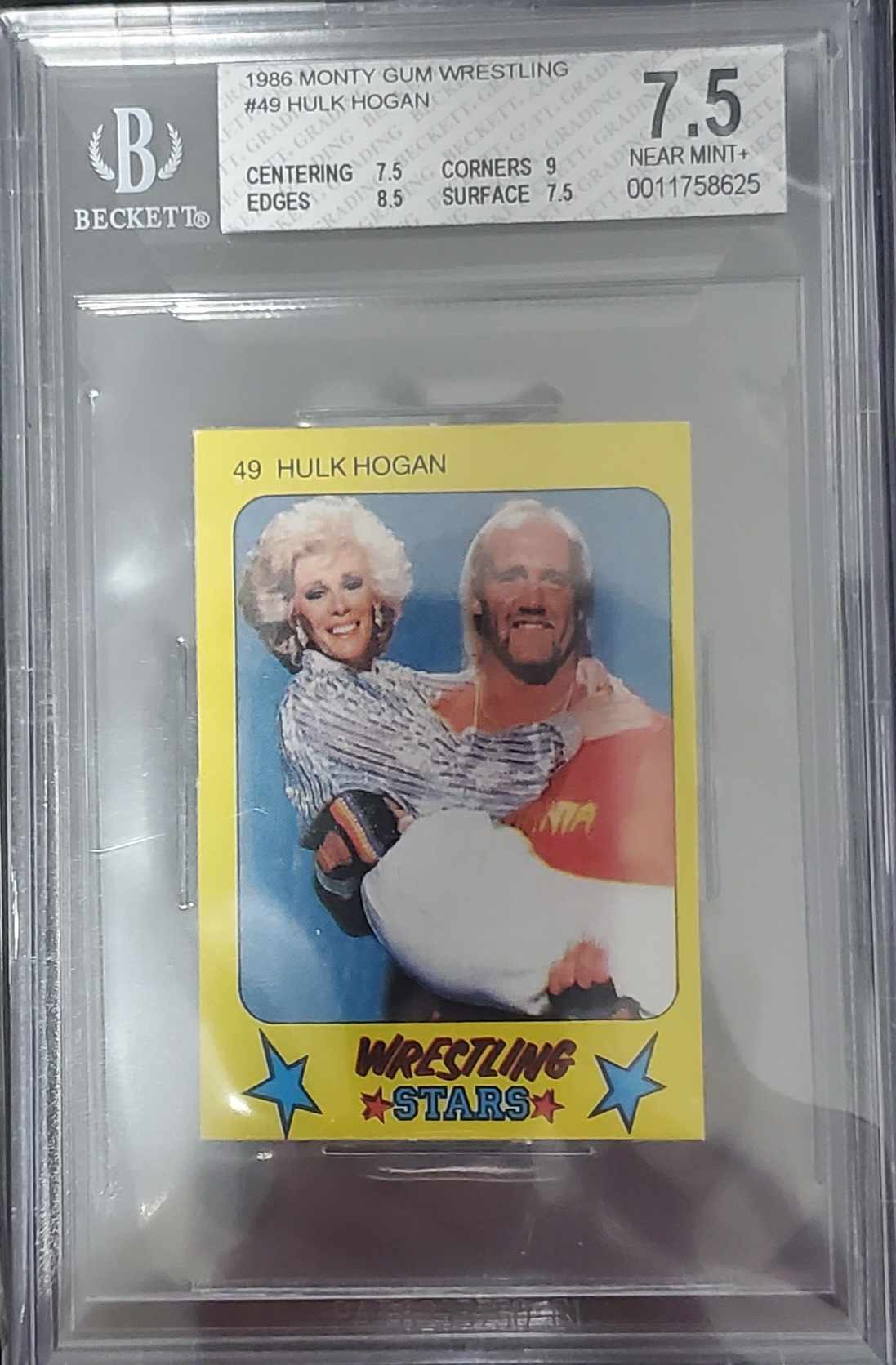 Hulk Hogan 1986 Monty Gum Wrestling #49 Bgs 7.5