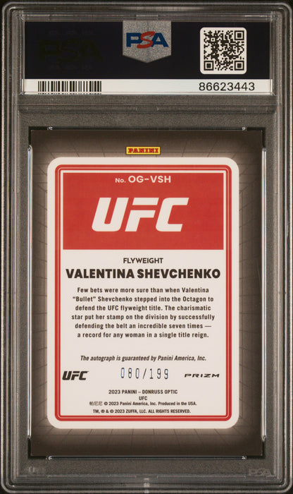 Valentina Shevchenko 2023 Donruss Optic UFC Opti-Graphs Red #OGVSH PSA 8
