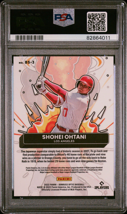 Shohei Ohtani 2022 Panini Donruss Optic Bomb Squad #BS3 PSA 10