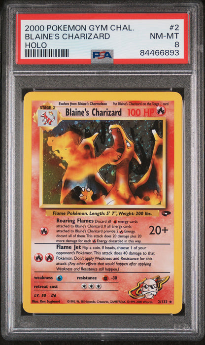 Blaine's Charizard 2000 Pokemon Gym Challenge #2 Holo Psa 8