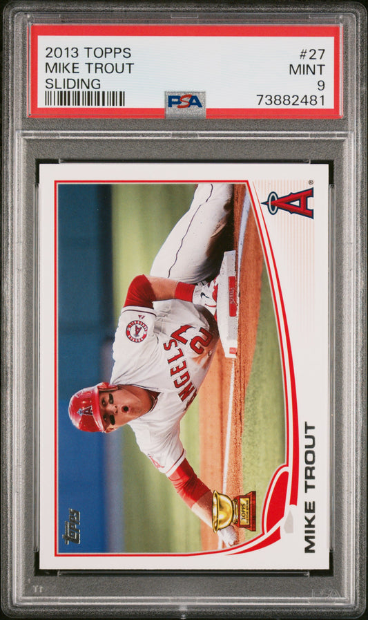 Mike Trout 2013 Topps #27 Sliding Psa 9