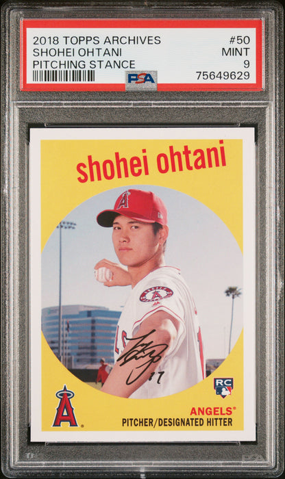 Shohei Ohtani 2018 Topps Archives #50 Pitching Stance Psa 9